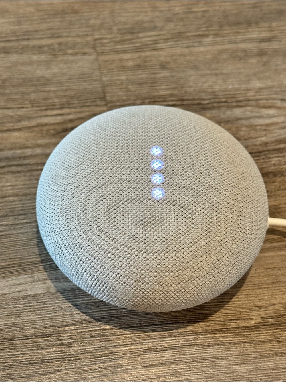 google Mini Voice Speaker - Chalk Light Gray Fabric